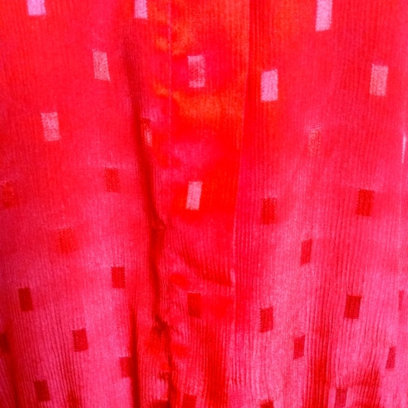 🔴 SALE VTG 80's Embossed Pattern Long Sleeve Button-Up Dress - Picture 9 of 10